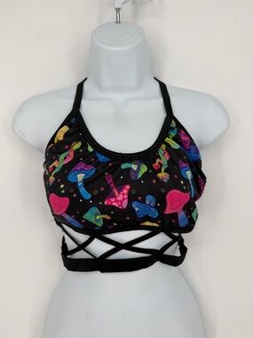 Electric Mushroom Lila Top festival or rave Crop Top